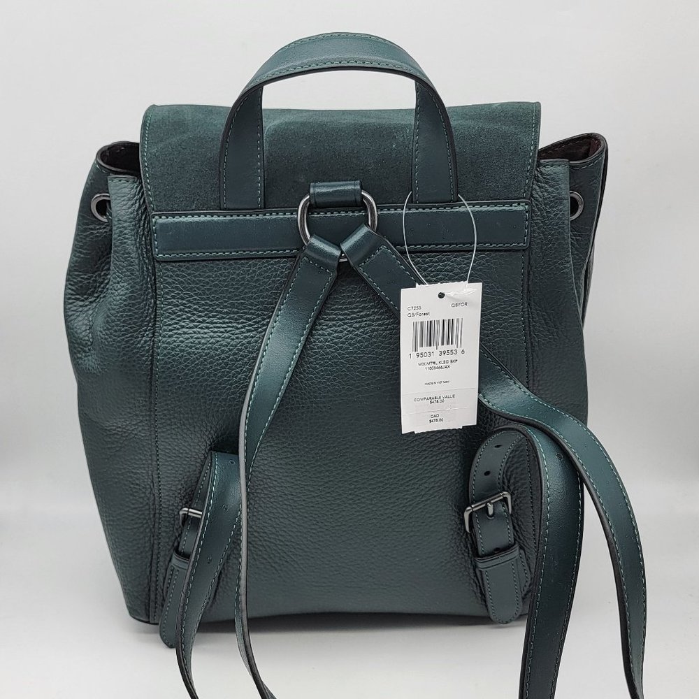 Coach Kleo Mixed Material Backpack C7253 Forest Green - Picture 2 of 10